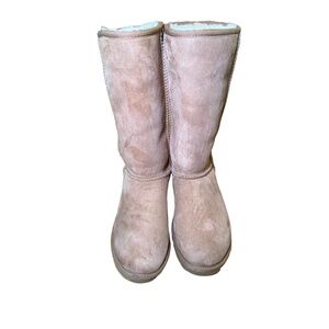 UGG Boots Womens Size 7 Camel Classic Tall Suede Fur Lined Cozy Winter Warm